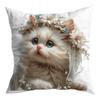 New White Cat Dream Print Pillowcase Atmosphere Decorative Cushion Pillowcase
