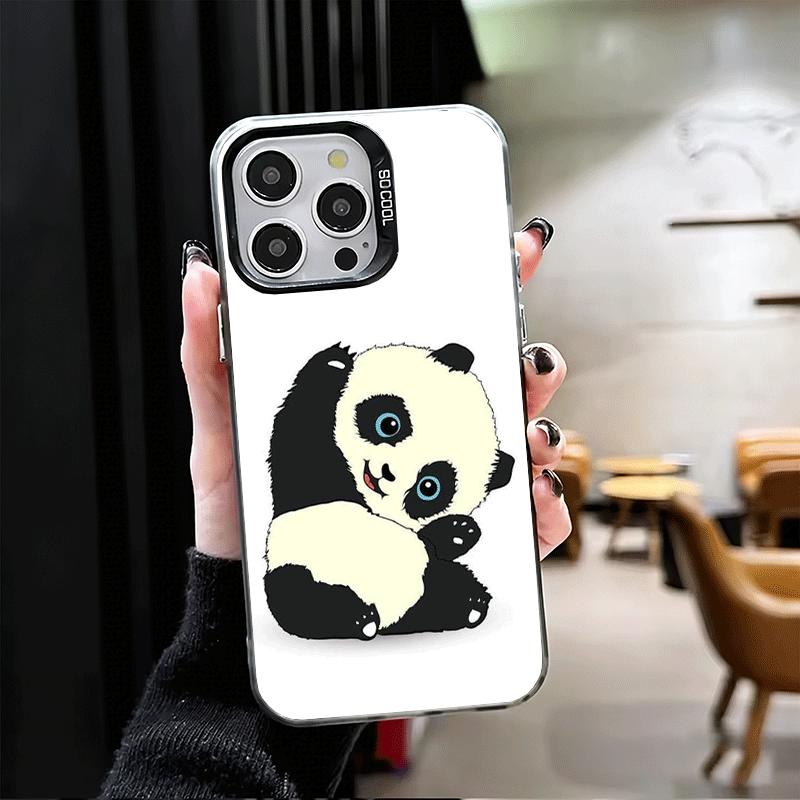 Cute Cartoon Panda Shockproof Phone Case for iPhone 17 Air 16 16E 15 Pro Max 14 Plus 13 Mini 12 Back Cover Anti Fall Fundas