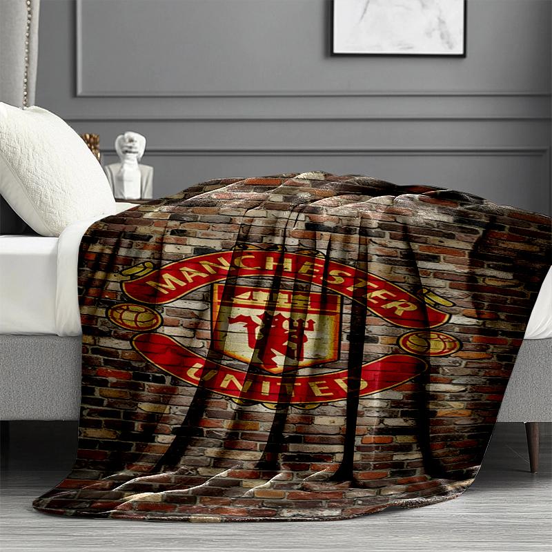 Manchester United F.C. Decke mit Aufdruck - Weich & Bequem, für Schlafzimmer, Reise, Sofa, Heimdekoration - Geburtstags-Weihnachtsgeschenk für Freunde