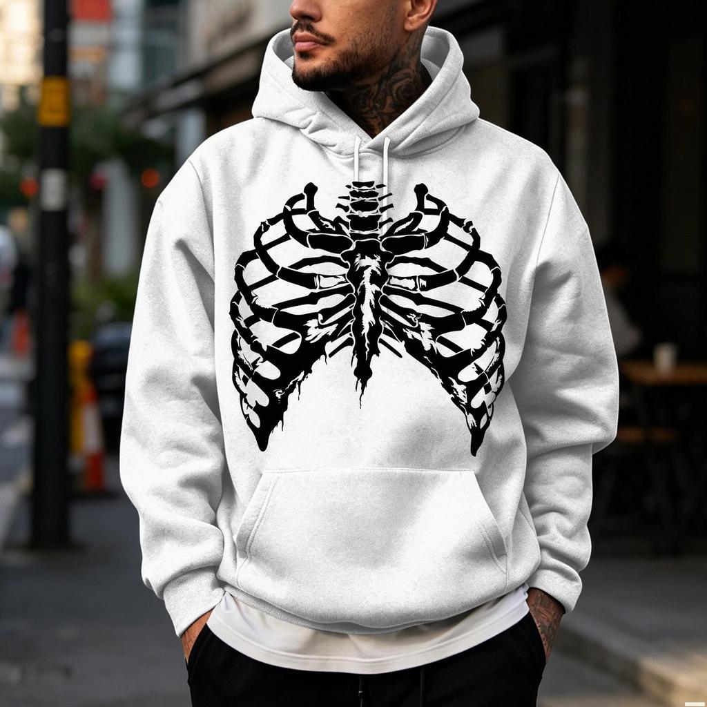 Men's Hooded Halloween Print Hoodie