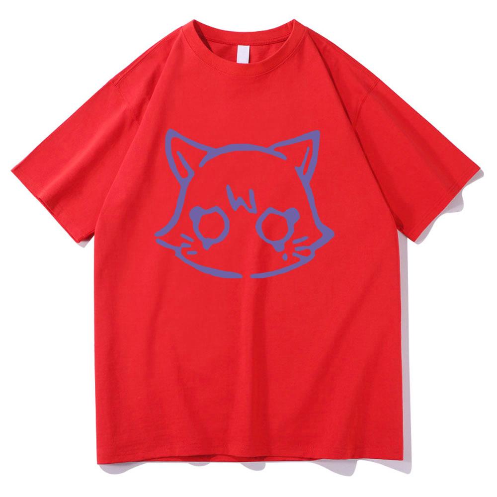 Genshin Impact Scaramouche Gatto Maglietta Carina Moda Anime Uomo/Donna Estetica Wanderer Maglietta Unisex Cotone Alta Qualità Magliette