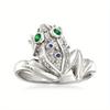 1Pc Fashion Inlaid Synthetic Zircon Frog Ring
