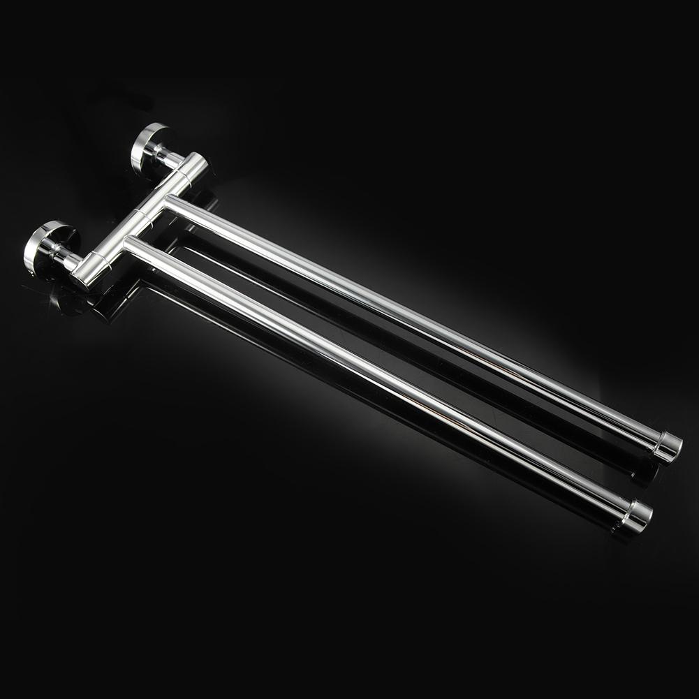 Bathroom Wall Mounted Towel Rack Swing Out Rotating Towel Hanger Shelf