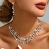 High-End Luxury Rhinestone Bridal Necklace & Earring Set
