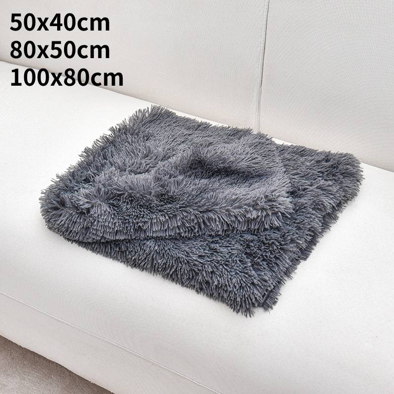 

Dog Puppy Pet Cat Plush Fabric Blanket Bed Soft Fluffy Warm Throw Sofa Mat Pad 50x40cm темно-сірий