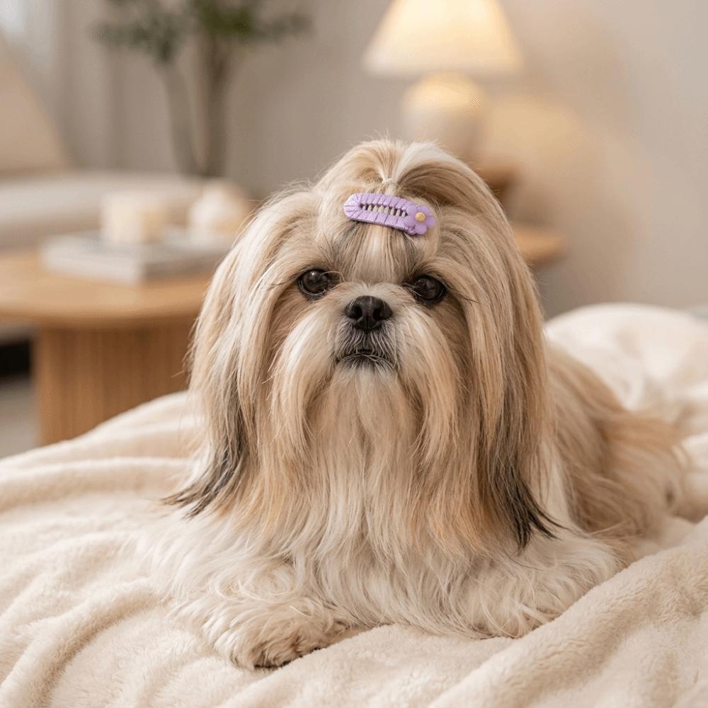 10Pcs Light Weight Dog Hair Clip Mixed Colors Dog Bow Clip Pet Head Flower Daily Wear