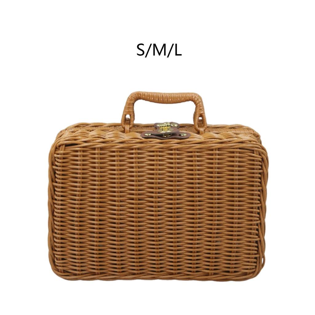 Chic Woven Storage Basket Travel Organizer for Beauty Essentials