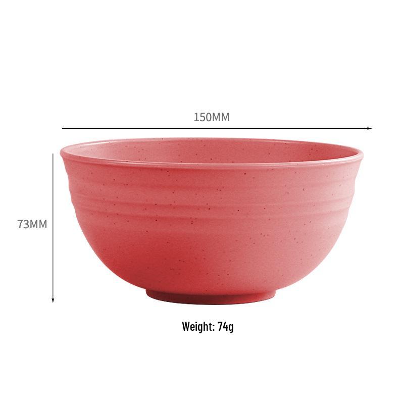 TK Exclusive Wheat Straw Bowl: 15cm Macaron Color, Vertical Stripe Design, Customizable with Logo