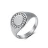 Fashion and Popular Jewelry Titanium Steel Gold-plated Full Diamond Ring Men's and Women's Niche High-end Sense Does Not Fade Jewelry