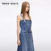 MISS SIXTY Women's Vintage Washed Denim Suspender Dress