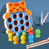 Magnetic Wooden Cartoon Dinosaur Kitten Frog Fishing Table Games Baby Brain Parent-Child Toys