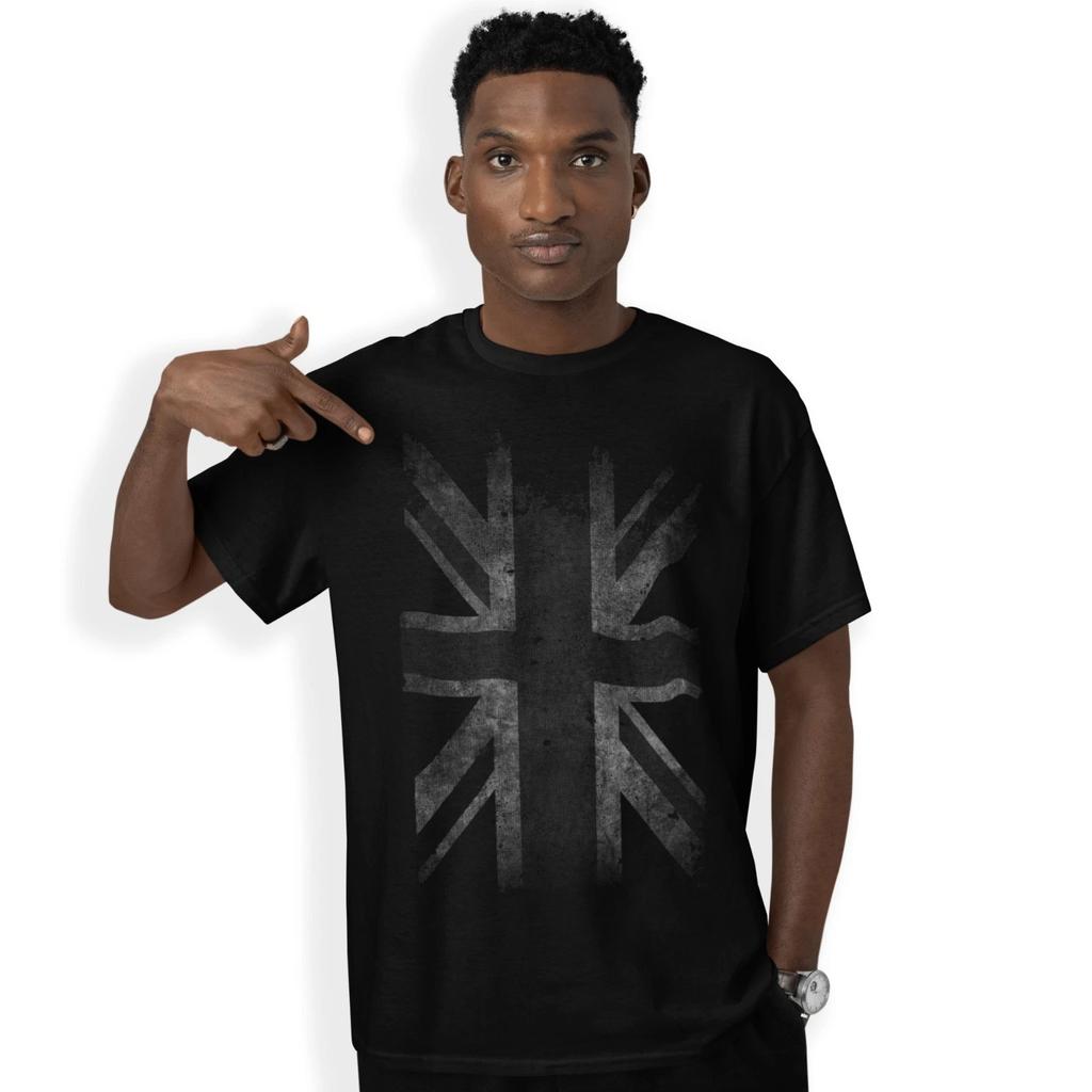 Faded Union Flag T-Shirt Union Jack Great Britain Cool Grey 3