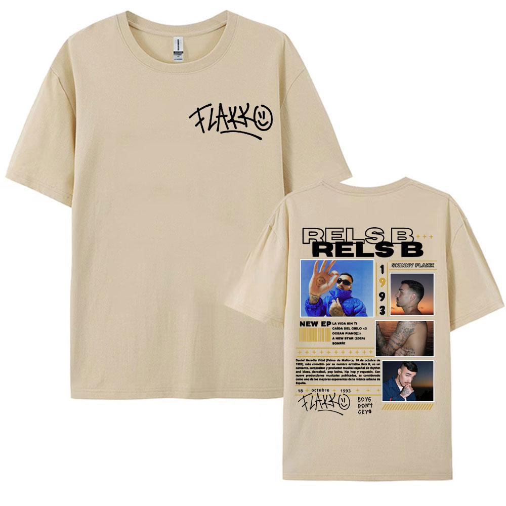 Rapper RELS B Skinny Flakk 2025 Tour Tshirt Men Clothing Fashion Hip Hop Punk Street Tshirts Unisex High Quality Cotton T Shirt