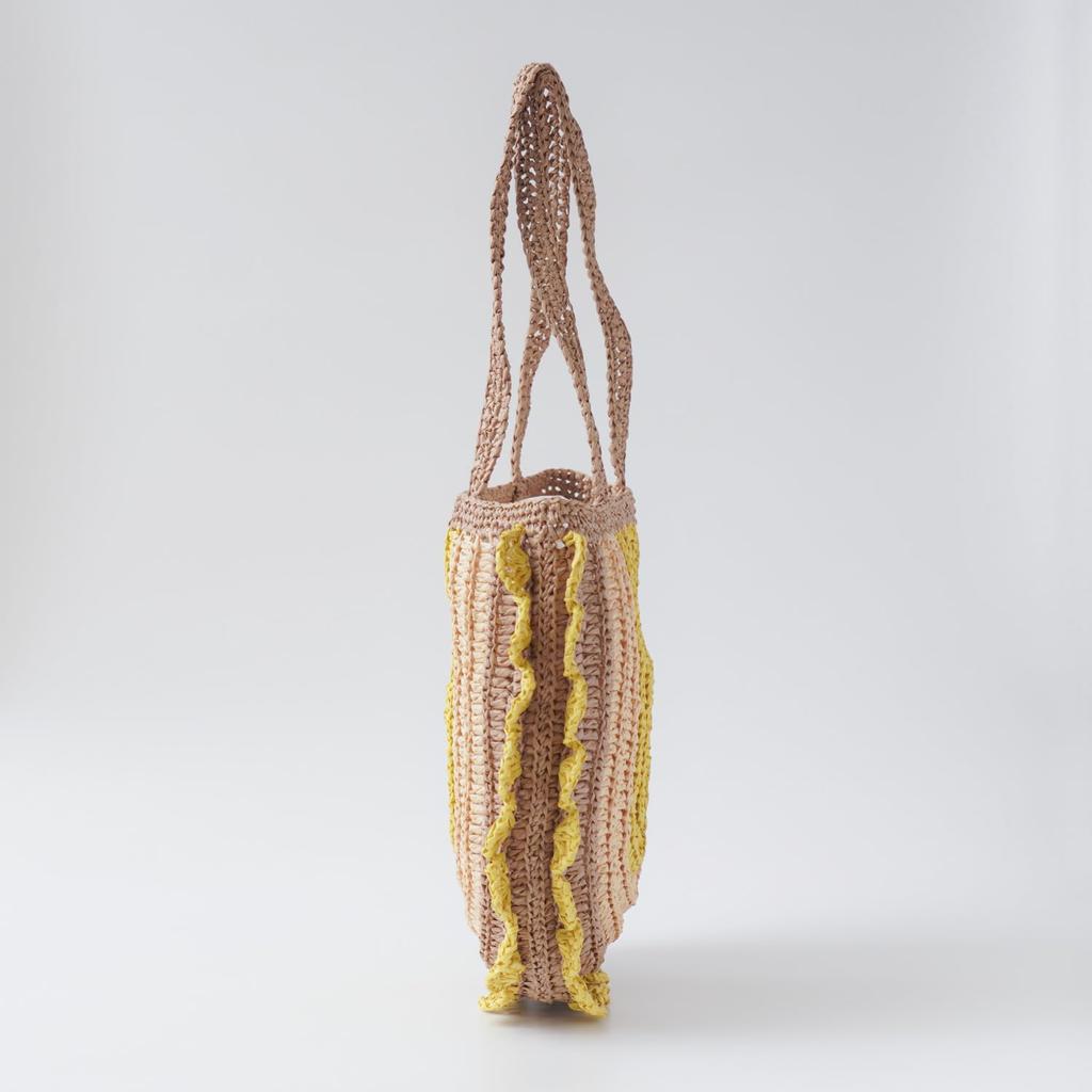 Raw wool knitting kit ruffle bag #16-5 3-color
