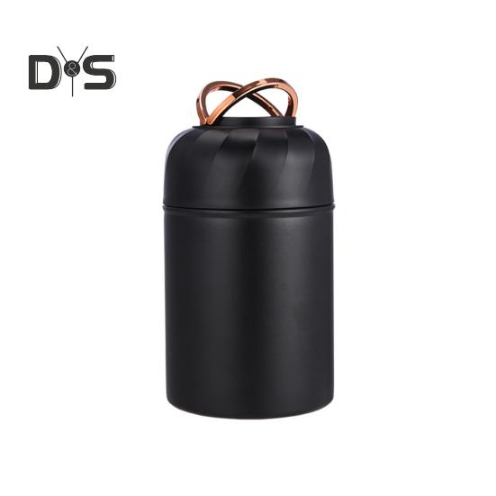 

500 мл термокружка для супа, изолированная вакуумная банка для еды, фляга с широким горлом, герметичный контейнер для обеда из нержавеющей стали со складной крышкой-ложкой для школы 500ML чёрный