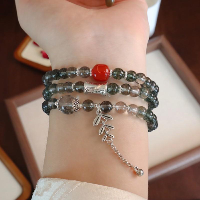 Three-Loop Crystal Bracelet New Chinese Style Agate