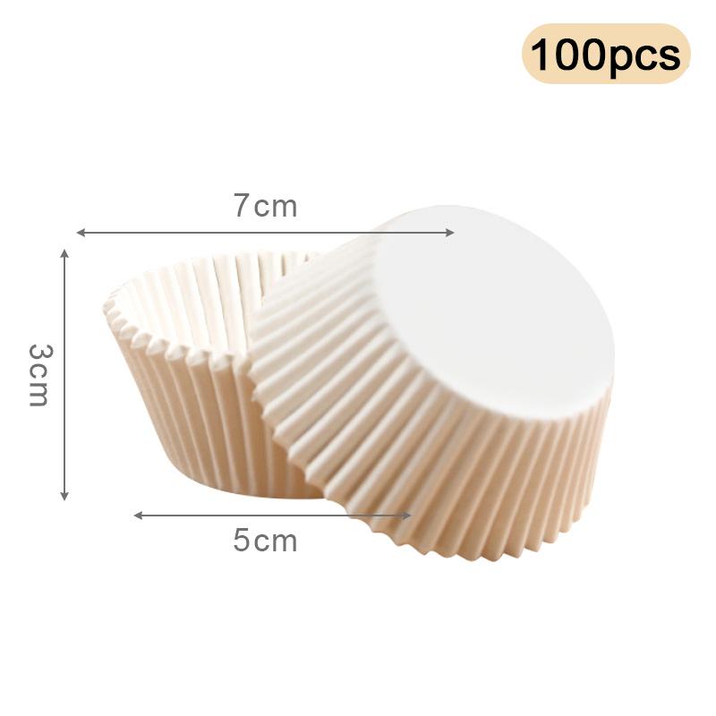 100pcs Paper Cupcake Mold Disposable Liners Kitchen Baking Cake Mold Solid Color Greaseproof Baking Dessert Cake Cup Mold AVE