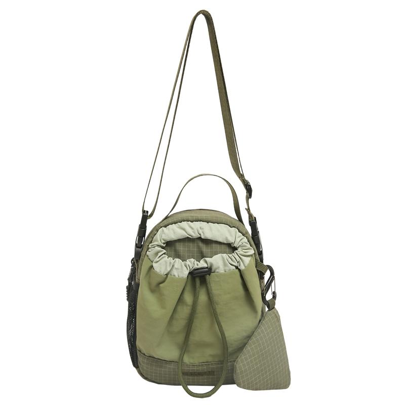 Contrast Color Small Bag Women's Lightweight Crossbody Bag Men Drawstring Shoulder Bag with Coin Purse