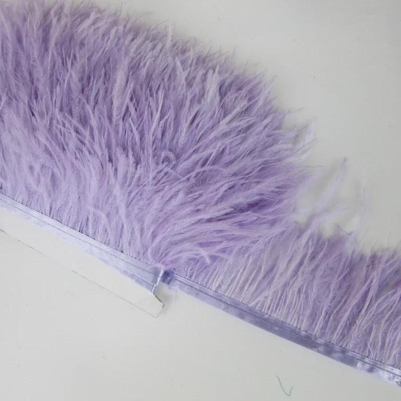 Feather1Meter Fluffy White Ostrich Feathers Trim Fringe 8-10cm Feather Ribbon for Wedding Party Sewing Dress Clothing Decoration Crafts