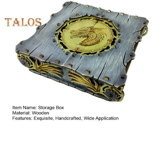 Dragon Pattern Storage Box Wooden Jewelry Box Handcrafted Vintage Art Storage Box Gift for Collectors Dragon Enthusiasts