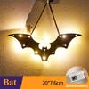 LED Light Up Halloween Hanging Ghost Spider Web Bat Ornaments Halloween Party Horror Props Indoor Outdoor Home Decoration Gifts