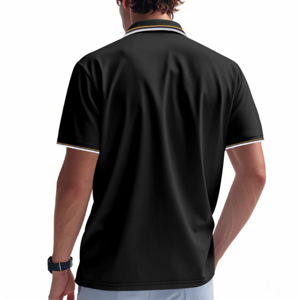 Men's American Net Lapel Golf Short Sleeve T-shirt Quick Drying  Shirt
