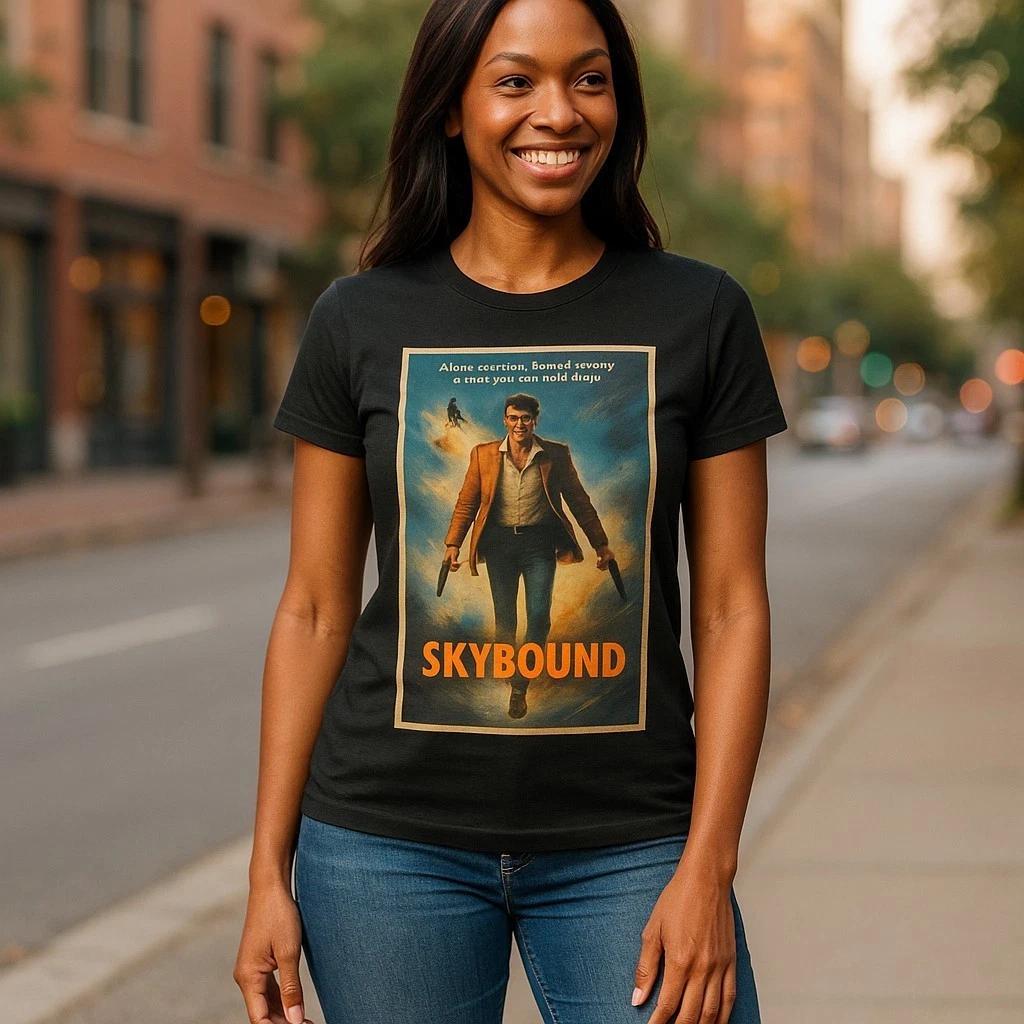 Skybound Graphic Tee - Vintage Movie Poster Style, Movie Nights, Film Lovers S