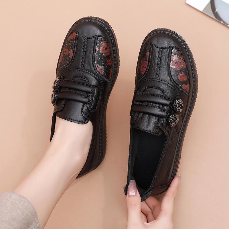 Fashion Autumn New Comfortable Waterproof Anti Slip Wear Resistant Soft Soled Casual Shoes Daily Versatile Middle Aged Elderly Shoes