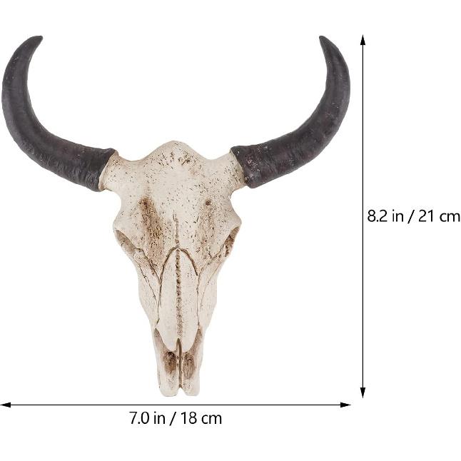 SEWACC Skull Decor Halloween Decor Cow Skull Wall Decor Resin Animal Wall Decors Hanging Pendant Crafts Ornaments Creative Halloween