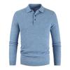 Men's Casual Long Sleeve European Size Polo Knit Sweater