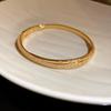 18K Gold Plated Zirconia Cross Open Bangle - Elegant Bracelet for Women