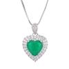 Simulated Paraiba Necklace Ring Earring Three Piece Set Colorful Treasure Inlaid Emerald Green Heart Earrings Pendant Bracelet