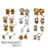 12 Pairs Minimalist Jewelry Gift Hoop Ring Earrings Set Ear Stud Pearl Zircon