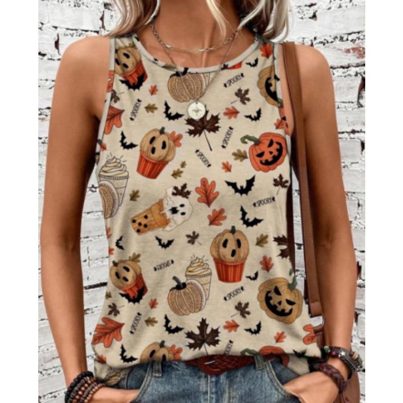 Tank Top Vintage Car Graphic Retro Design T-shirt Printed Vest Print Women’s Sleeveless Crew Neck Casual Top