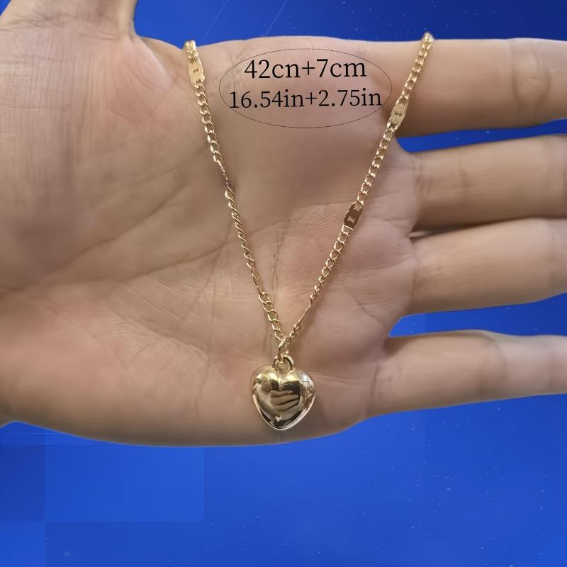 Przesadzony Metalowy Naszyjnik Choker z Dużym Sercem Dla Kobiet Elegancki Minimalizm Złoty Łańcuszek Biżuteria Świąteczna Prezenty dla Dziewczyn