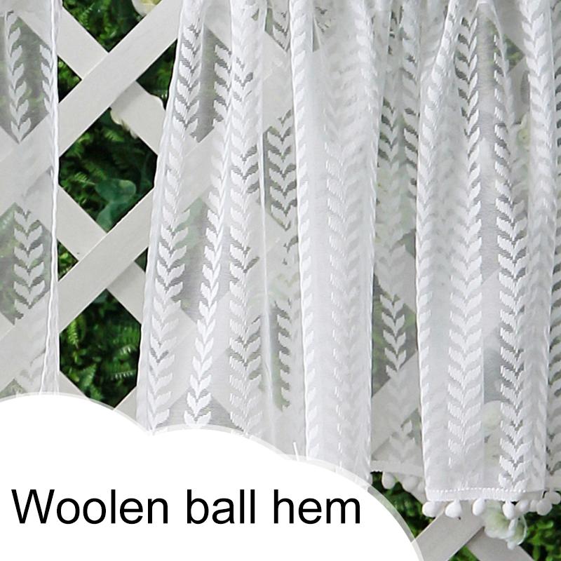 1Pc Short Curtains Window Wine Cabinet Door Polyester French Style Lace Kitchen Small Valance Jacquard Half Tulle Ruffle Curtain