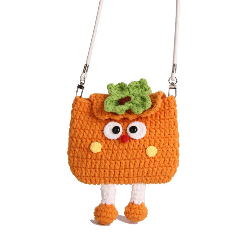 Cute Watermelon Woven Handbag With Magnetic Closure For Daily Use