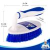 MR.SIGA Handled Scrub Brush, Comfortable Grip, Ideal for Cleaning Bathrooms, Tiles, Floors, and Kitchens, Multi-Function Brush, Pack of 2