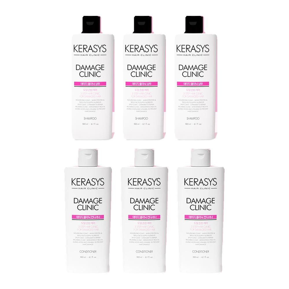 [DAISO] Kerasys Hair Clinic Damage Clinic Shampoo & Conditioner 180ml / Damage & Moisture Clinic Treatment 250ml
