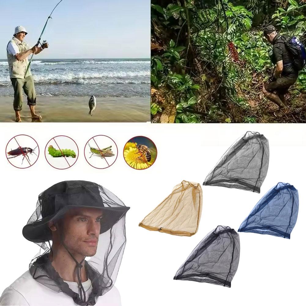 Mosquito Net Repellent Hat Bug Mesh Head Fishing Cap Kit Fishing Hike Men Travel Tackle Clothes I1R3