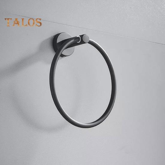 Suction Cup Towel Ring Wall-Mounted Metal Holder Solid Color Easy To Install Bathroom Hand Towel Holder Hanger Hook