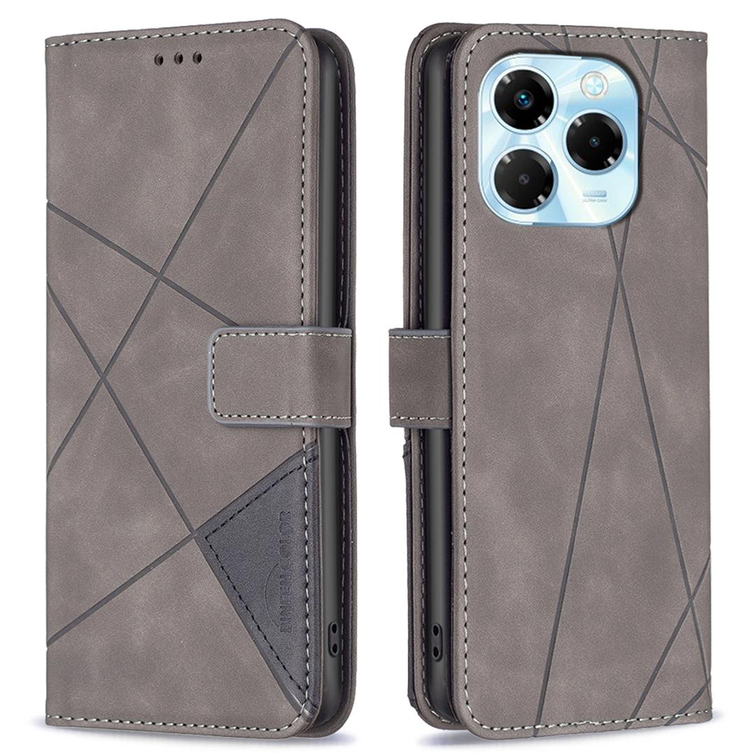 

BINFEN COLOR For Infinix Note 40X 5G Phone Cases Wallet Stand Geometry Imprint Leather Cover F