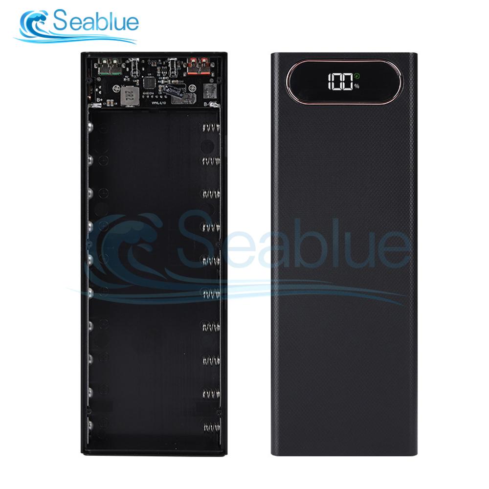 Dual USB 22.5W 10*18650 Power Bank Case Mobile Phone Fast Charger Storage DIY Shell LED Digital 18650 Battery Holder Charger Box