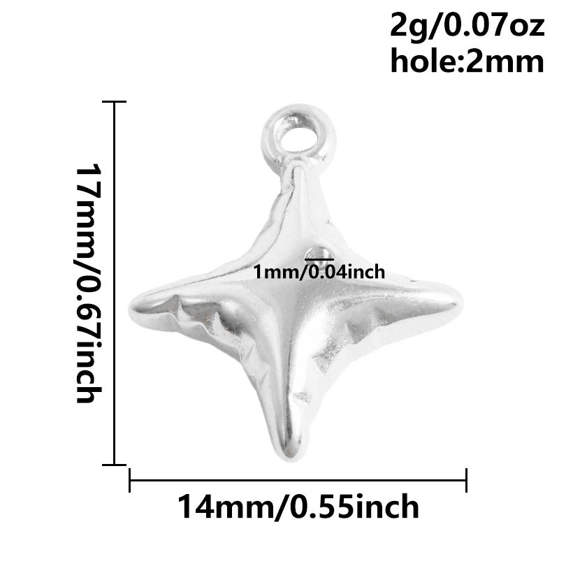 6pcs Steel Color Assorted Pendant Filligree Moon Sun Doji Charm Stainless Steel Charms For Jewelry Making Bracelets DIY Keychain