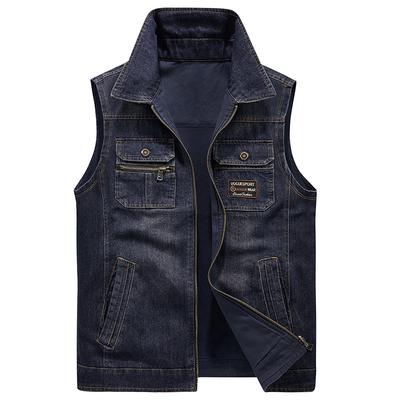 Lente en Herfst Heren Vest Outdoor Vrije Tijd Revers Dubbelzijdig Jack Gilet Dubbelzijdig Cowboy Vest