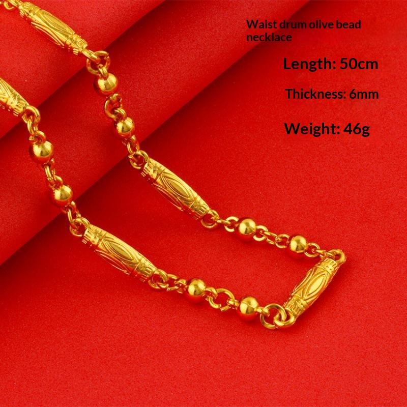 Gold Plated Alloy Chain Necklace Fadeproof Hypoallergenic Long Lasting Shine Dainty Thin Chain for Women Daily All-day Wear