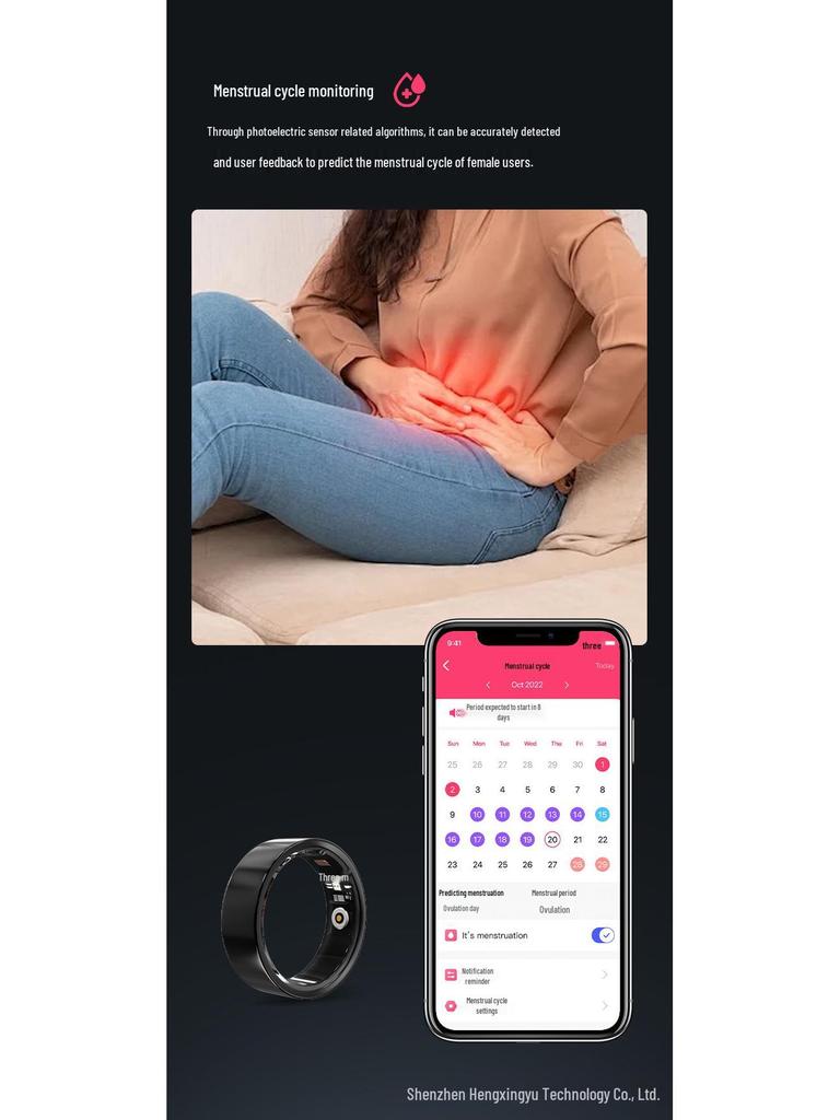 Ceramic Ring: Heart Rate, Blood Oxygen, Sleep Monitoring, Waterproof, Multifunctional, Customizable, Bluetooth NFC for Couples