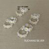 Su Chuang S925 Sterling Silver Daisy Flower Stud Earrings for Girls - Fresh, Sweet, Versatile Korean Style