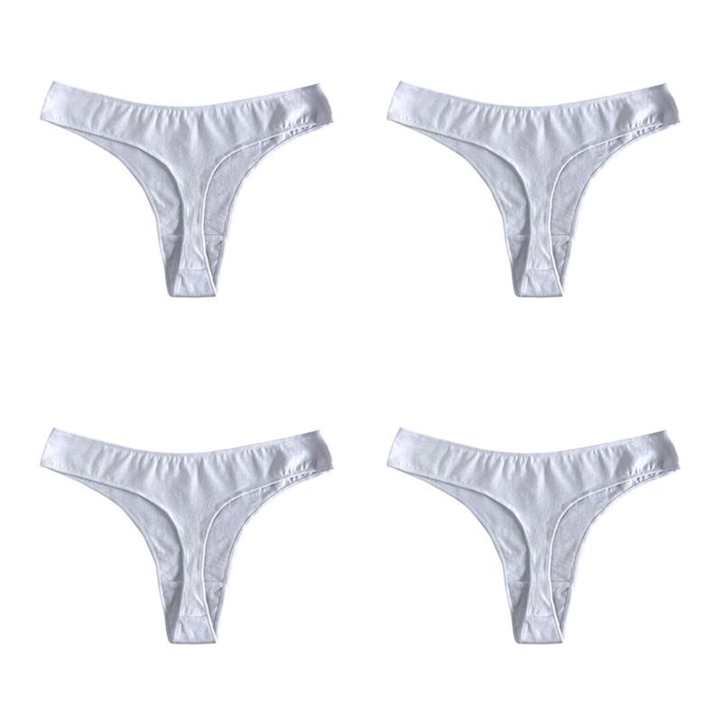 4PCS Unterwäsche Damen G-String Sexy Slips Baumwollhöschen Damen Atmungsaktive Tangas Niedrige Taille Unterwäsche