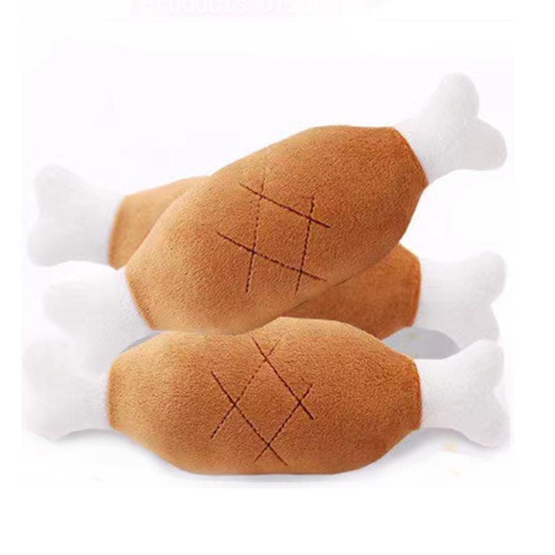 Sounding Chicken Leg Plush Toy for Dog Training - Bite-Resistant Puzzle for Retrievers